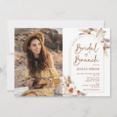 Pampas gras terracotta foto bruids brunch kaart (Voorkant)