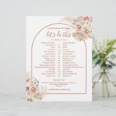 Pampas Gras Terracotta Trouwdag Schema Tijdschema (Staand voorkant)