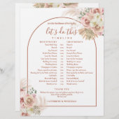 Pampas Gras Terracotta Trouwdag Schema Tijdschema (Voorkant / Achterkant)