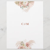 Pampas Gras Terracotta Trouwdag Schema Tijdschema (Achterkant)