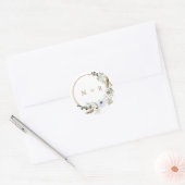 Pampas Gras Trouw Boho Terracotta Monogram Ronde Sticker (Envelop)