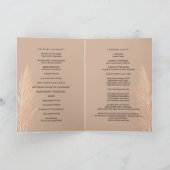 Pampas gras trouwceremonie neutraal gevouwen programma (Binnen)