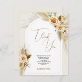 Pampas gras waterverf boho  bedankkaart (Voorkant / Achterkant)