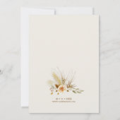 Pampas gras waterverf boho bruiloft kaart (Achterkant)