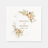 Pampas gras waterverf boho Elegant Bruiloft Servet (Voorkant)