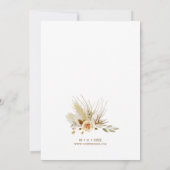Pampas gras waterverf boho elegante bruiloft kaart (Achterkant)