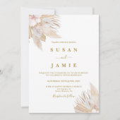 Pampas gras waterverf bruiloft kaart (Voorkant)