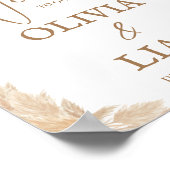 Pampas Gras Welkom Huwelijk Bord Poster (Hoek)