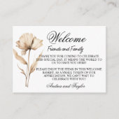 Pampas Gras Welkomst Cadeautas Mandje Plaatskaart Informatiekaartje (Voorkant)