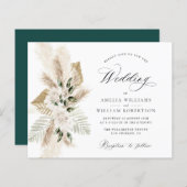 pampas gras wild flower greenery bruiloft (Voorkant / Achterkant)