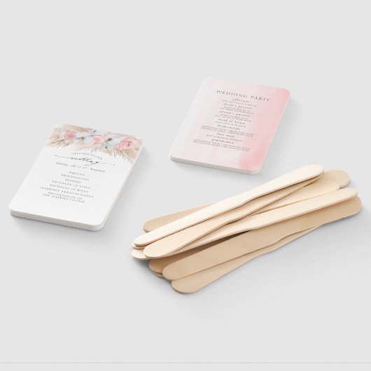 Pampas gras witte orchideeën exotische bruiloft pr handwaaier (Niet-gemonteerd)