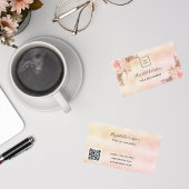 Pampas grasbloem roze roze floralen QR code logo Visitekaartje