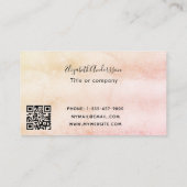 Pampas grasbloem roze roze floralen QR code logo Visitekaartje (Achterkant)