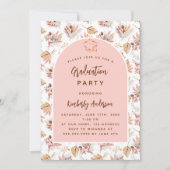 Pampas grasbloemen roos gouden afstudeerfeest kaart (Voorkant)