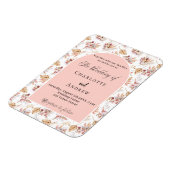 Pampas grasbloemen roos gouden huwelijksuitnodigin magneet (Linkerzijde)