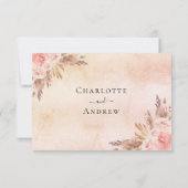 Pampas grasbloesems Boho bruiloft RSVP (Achterkant)