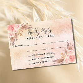 Pampas grasbloesems boho RSVP