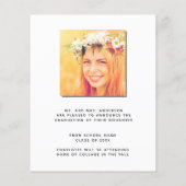 Pampas grasblos afstuderen aankondigingskaart (Achterkant)