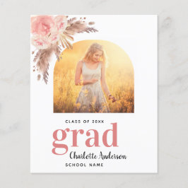 Pampas grasblos afstuderen aankondigingskaart