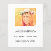 Pampas grasblos afstuderen aankondigingskaart (Achterkant)