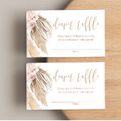 Pampas grasboho baby shower diaplons informatiekaartje