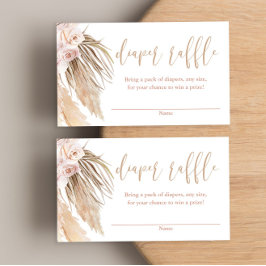 Pampas grasboho baby shower diaplons informatiekaartje