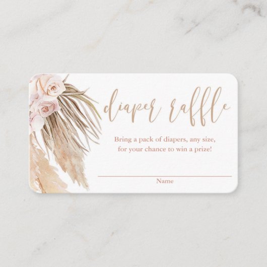 Pampas grasboho baby shower diaplons informatiekaartje (Voorkant)