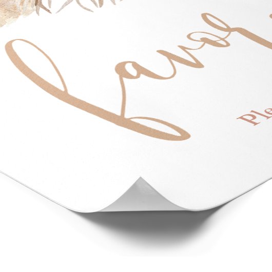 Pampas grasboho bevoordeelt bord poster (Hoek)