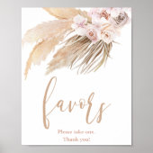 Pampas grasboho bevoordeelt bord poster (Voorkant)