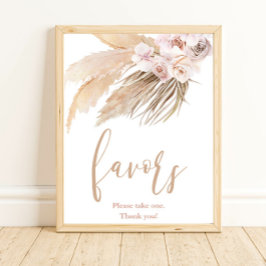 Pampas grasboho bevoordeelt bord poster