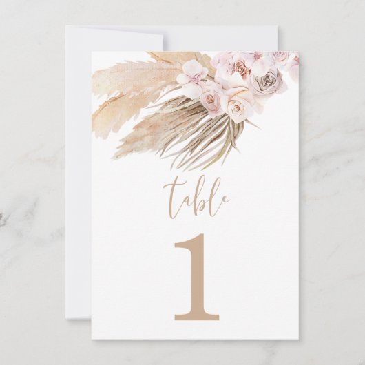 Pampas grasboho bohemiawoestijngetallen kaart (Voorkant)