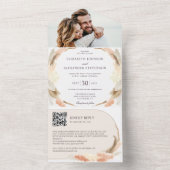 Pampas grasboho foto QR code bruiloft All In One Uitnodiging (Binnen)