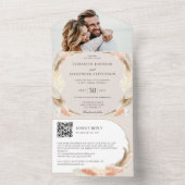 Pampas grasboho foto QR code bruiloft All In One Uitnodiging (Binnen)