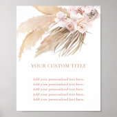 Pampas grasboho woestijnthema aangepast teken poster (Voorkant)