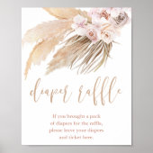 Pampas grasboho woestijnthema diapelbord poster (Voorkant)