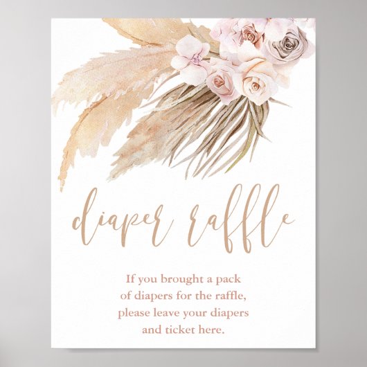 Pampas grasboho woestijnthema diapelbord poster (Voorkant)