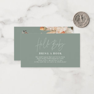 pampas grasgiraffe baby shower brengt boek mee notitiekaartje