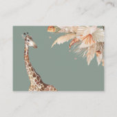 pampas grasgiraffe baby shower brengt boek mee visitekaartje (Achterkant)