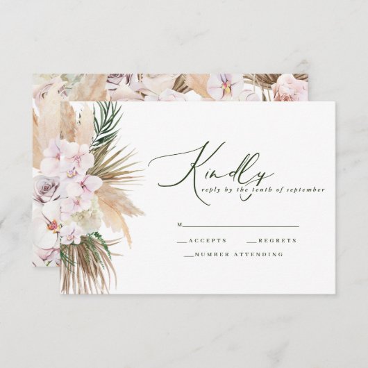 Pampas grasmalorchid modern rustisch antwoord (Voorkant / Achterkant)