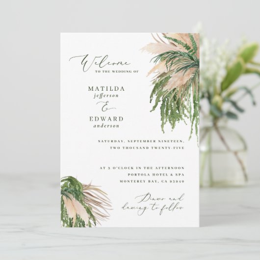 Pampas graspalmfoliage, natuurlijk modern rustig (Staand voorkant)