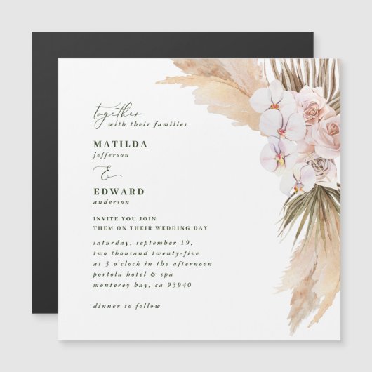 Pampas graspalmfoliage orchid modern rustig (Voorkant / Achterkant)