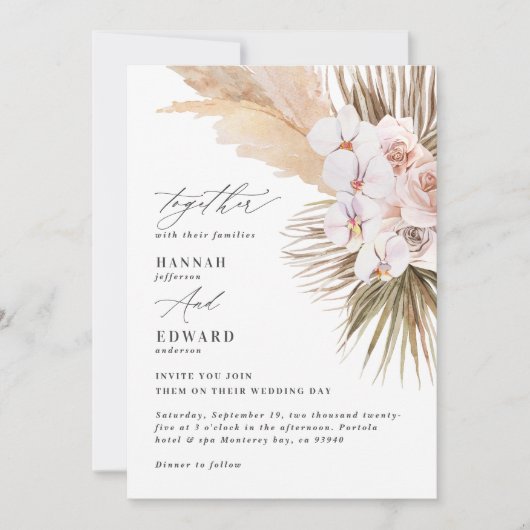 Pampas graspalmfoliage orchid modern rustig (Voorkant)