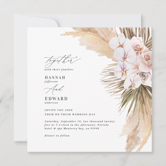 Pampas graspalmfoliage orchid modern rustig (Voorkant)