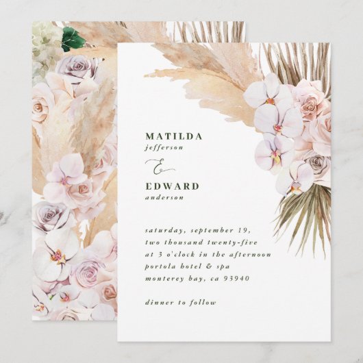 Pampas graspalmfoliage orchid modern rustig (Voorkant / Achterkant)