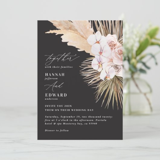 Pampas graspalmfoliage orchid modern rustig (Staand voorkant)