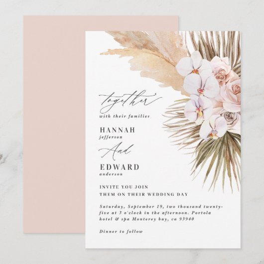 Pampas graspalmfoliage orchid modern rustig (Voorkant / Achterkant)