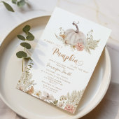 Pampas graspompoen baby shower Uitnodiging