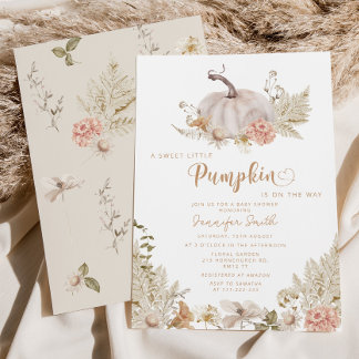 Pampas graspompoen baby shower Uitnodiging