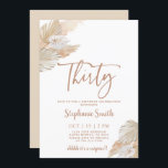 Pampas Grass 30th Birthday Invitation Kaart<br><div class="desc">Shhh Surprise pampas gras 30th Birthday-uitnodiging</div>