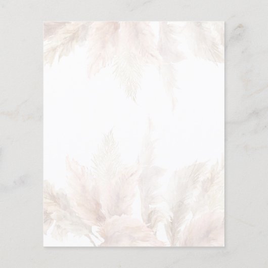 Pampas Grass 70th Birthday Party Chic Invitation (Achterkant)
